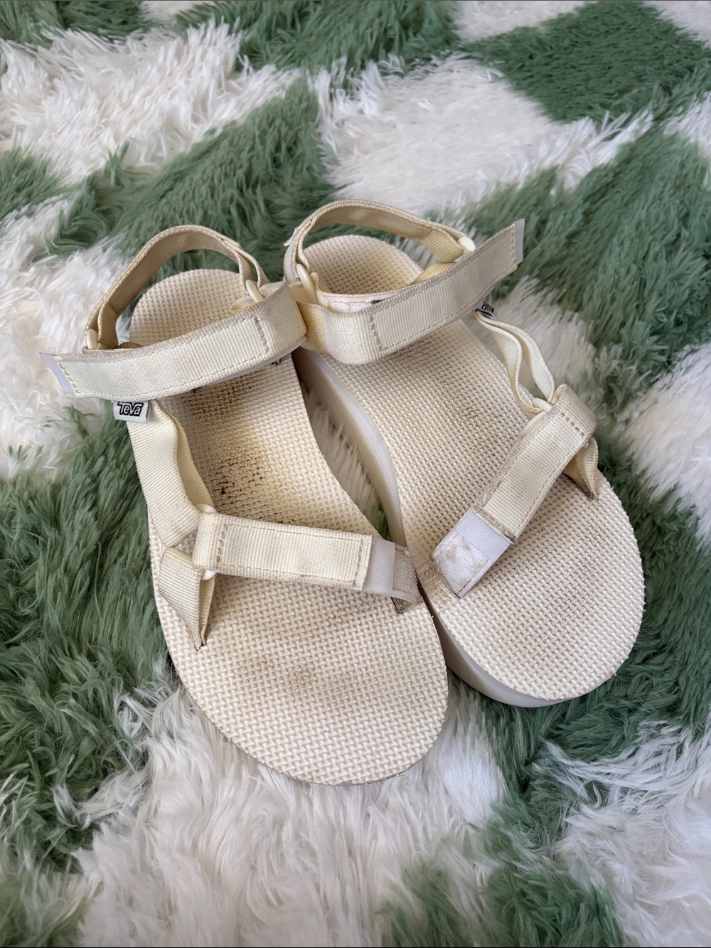 Teva Women's Cream Adjustable Strap Sandals platform